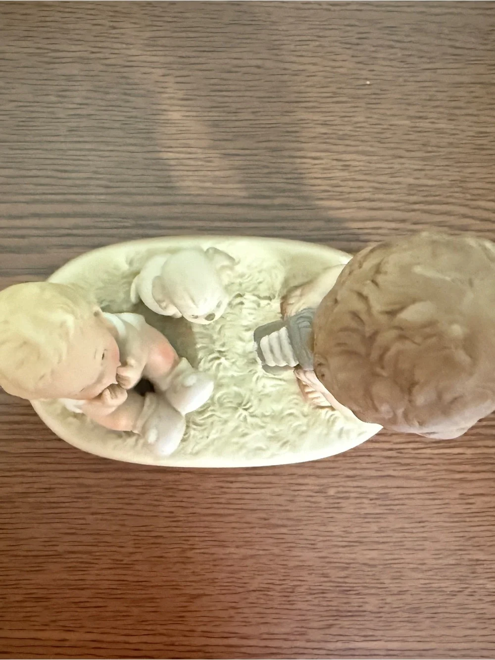 Enesco Porcelain Children Figurine with Puppy Memories of Yesterday